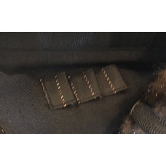 Bueno Tapestry Tote With Black Fuzzy Feather Trim Great For Stage Production - Picture 5 of 6